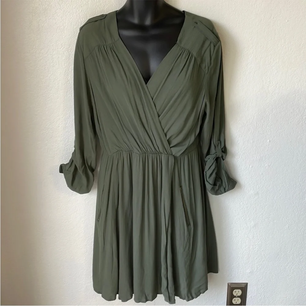 Anthropologie Olive Green Dress - Picture 1 of 6